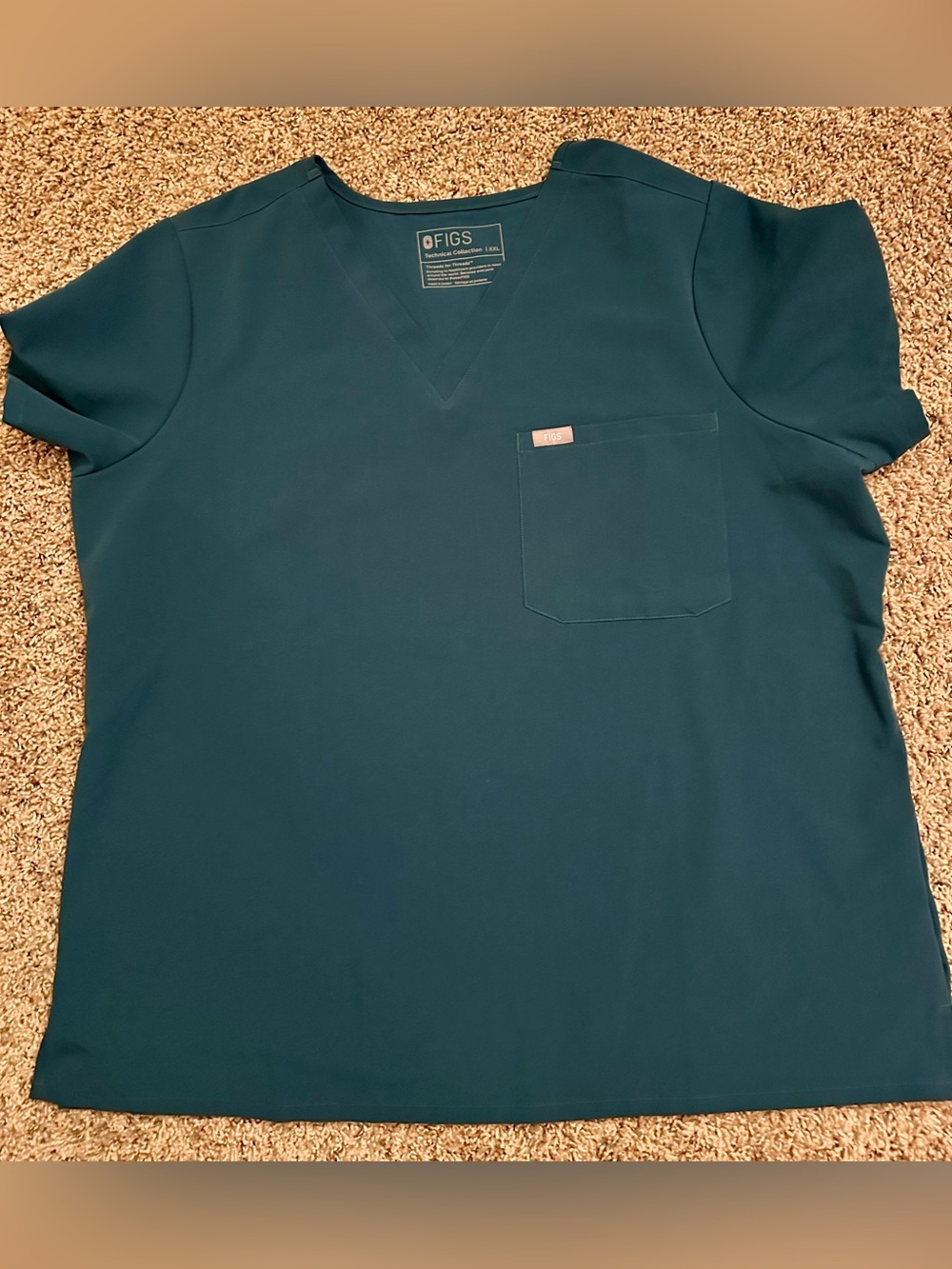 Figs Women's catarina Caribbean blue V-Neck Scrub xxl